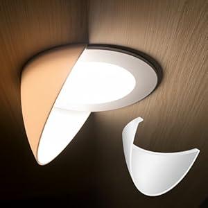 1 Pack Recessed Light Cover for 6 Inch Light Half Shade Deflector Embedded-into Install Recessed Lighting Trims for Bedroom Corridor Office Rv (7.3 Inch Outer Diameter Lighting Trim)