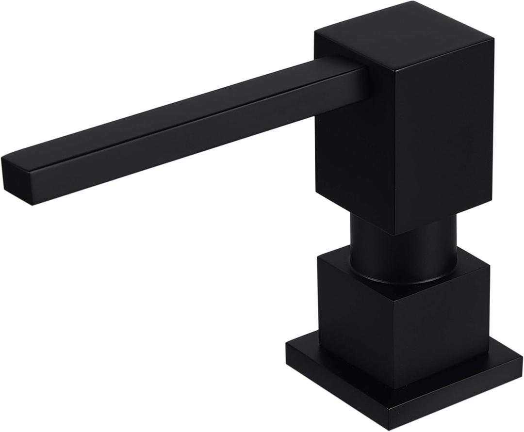 Ultimate Unicorn Sink Soap Dispenser for Kitchen Sink (Matte Black), All Brass Built-in and Refill from Top Design, Metal Hand Soap & Dish Soap Copper Pump