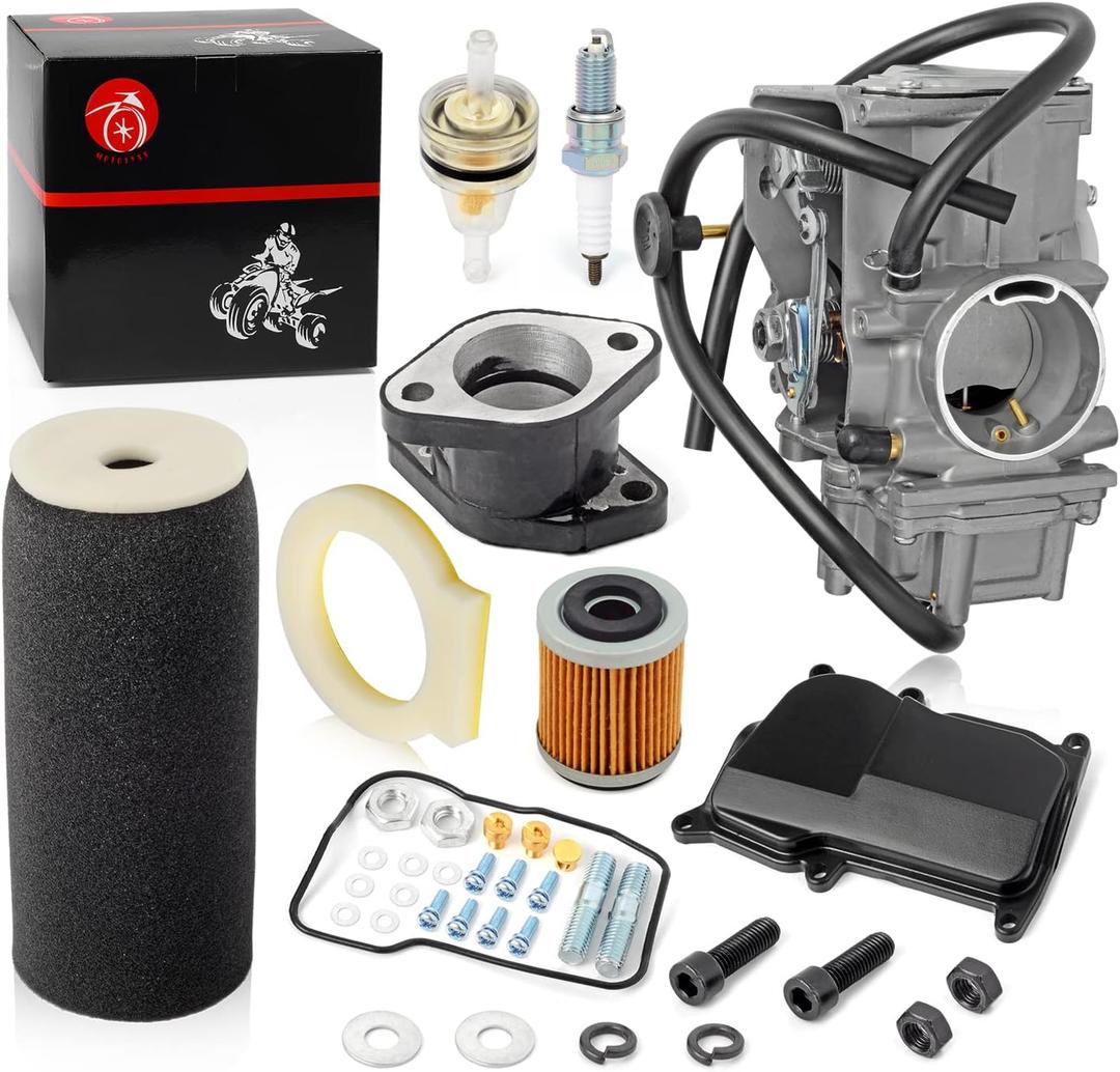 Carburetor Carb & Air Filter foam & Intake Manifold Boot Kit For Yamaha Warrior 350 YFM350X Carb 1987-2004