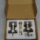 Brushed Nickel Door Knobs Interior, Satin Nickel Privacy Door Knob Interior with Lock, Round Modern Keyless Bedroom and Bathroom Door Handles (1 Pack Privacy)