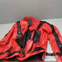 DIZLLER Party&Dance wear - D1 - Red & Black Jacket - FAUX Leather -XL (Red)