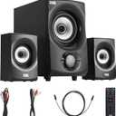 Acoustic Audio by Goldwood Bluetooth 2.1 Speaker System 2.1-Channel Home Theater Speaker System, with Optical/Aux/USB/SD Inputs Black (AA2171) (Silver)