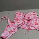 seamoly Women’s Cute Tankini Set Gingham Two Piece Swimsuits with Bow Back Tie Side Bottom. Size M