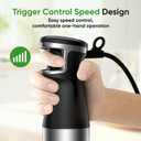 Immersion Blender Handheld 1100W 3 in 1 Corded Stick Hand Blenders for Kitchen with Trigger Speed Control, with Whisk, Milk Frother Attachemnts, Perfect Emulsifier for Soup, Smoothie, Puree