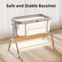 NeoBorn 3 in 1 Baby Bassinet, Bedside Bassinet for Baby, Rocking Bassinet with Breathable Full-Mesh, Mattress and Soft Sheet, Adjustable Height, Stable and Secure Crib for Newborns