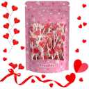 2 x Fruidles 15-Count Valentine's Heart Lollipops Candy, Red Heart Shaped Hard Candy Lollipop Suckers, Individually Wrapped, 12g Lollipop