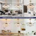 52'' Crystal Gold Ceiling Fan with Light and Remote