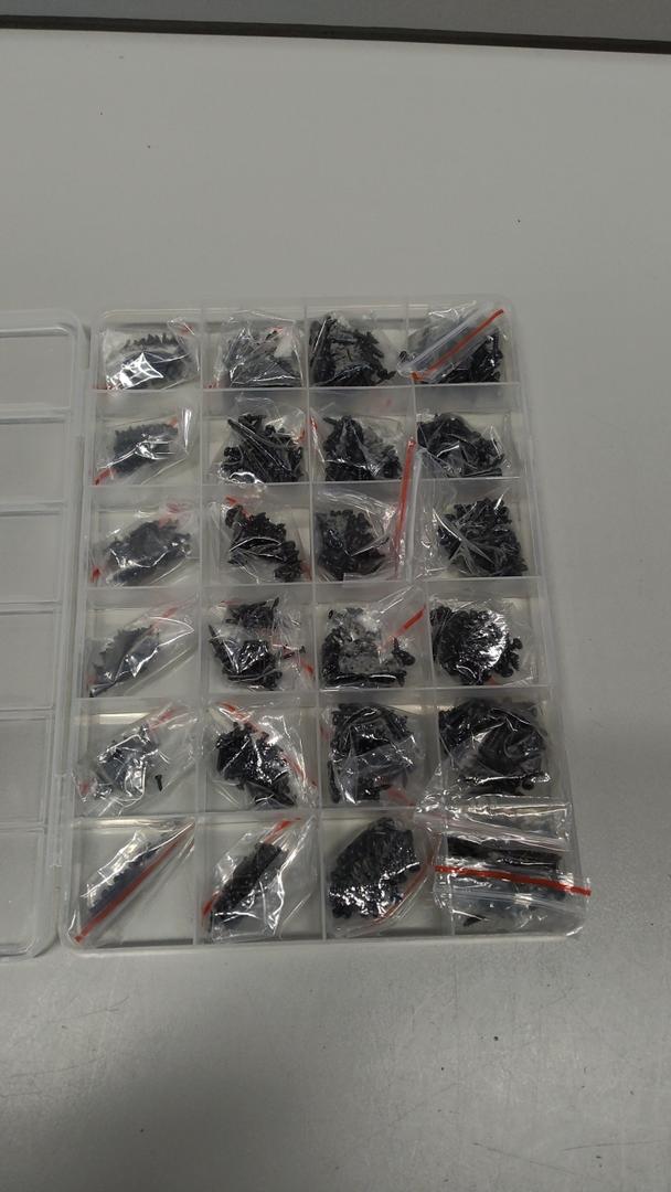1440 Pcs Black Mini Phillip Pan Head Micro Electronic Screws - M1.2, M1.4, M1.7, M2, M2.3 - 24 Size Assortment Screw Kit