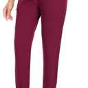 VECARDI Womens Scrub Jogger Pants High Waisted 4 Way Stretch Zipper Pocket (Purple, M)