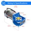 120W 110V 50/60HZ Low RPM 18rpm High Torque AC Worm Gear Reducer Motor with Speed Controller CW CCW Reducer Ratio 1:80 Output Shaft Diameter 14mm