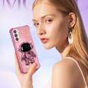 Buleens for Samsung Galaxy S21 FE 5G Case - Women Girls Cute Astronaut Girly Glitter Sparkly Cover with 6D Astronaut Hidden Stand Kickstand Design Sparkle Bling Cases for Samsung S21 FE 6.4" Pretty