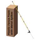 Fiberglass Fence Posts 50" - 10 PCS, Electric Fence Posts with Adjustable Clips & Metal Spikes, Step in Fence Post for Patio, Garden, Lawn