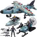 JOYIN Military Toy Set, Airplane, Role Play Fighter Jet with Soliders, Army Men Action Figures, Snowmobile, Kayak Boat, Army Toys for Boys Age 4-7, Kids Birthday Easter Presents