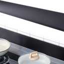 Moxweyeni Front Control Freestanding Range Universal Backguard 29.72" L x 4.72" W Stainless Steel Backsplash for Stove, Easy Installation Hood Backsplash for Most Kitchen Brands Stove(Black)
