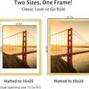 YESKAY 18x24 Picture Frame Gold Set of 3, Display Pictures 16x20 with Mat or 18 x 24 Without Mat, Poster Frames 18x24 for Wall Hanging Horizontal and Vertical