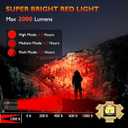 WINDFIRE Red Light Headlamp, Rechargeable Red Hunting Lights Headlight with 3 Lighting Modes, Zoomable, IPX4 Water Resistance Red Coyote Predator Light for Astronomy, Stargazing, Night Observation