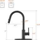RULIA Kitchen Faucet, Kitchen Sink Faucet, Sink Faucet, Pull-Down Kitchen Faucets, Bar Kitchen Faucet, Matte Black, Metal Spray Head, RB1031