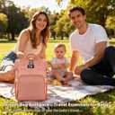 Diaper Bag Backpack for Women - Multifunction Travel Essentials Baby Diaper Bag with Changing Pad, Large Backpack Baby Girl Boy, Insulated Bottle Holders & Stroller Straps (Pink+Orange)