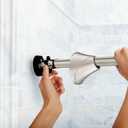 Moen Curved Adjustable Spring Tension No Drill Shower Curtain Rod for Bathroom, Brushed Nickel Finish, CSR2172BN