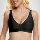 Wireless Bras for Women No Underwire Seamless Push Up Bra with Support and Lift Comfy Bralettes Jelly Deep V Comfortable Tshirt Bra 2 Pieces, XXL