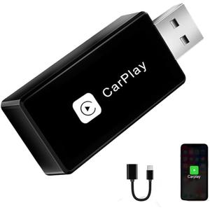 Wireless CarPlay Adapter, Converts Wired to Carplay Wireless Adapter for iPhone, Plug and Play-Seamless Fast Response Stable Bluetooth Connection CarPlay for Apple iPhone iOS 10+ and Cars (Black)