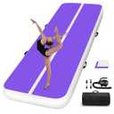 Inflatable Tumbling Track Mat 10FT 4 Inch Thickness Inflatable Gymnastics Mats Tumble Track Floor with Air Pump for Kids Gym Home Use Cheerleading Yoga(Purple/Purple)
