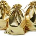 BEAVOING Pack of 100 5"x 7" Heavy Duty Gold Drawstring Organza Jewelry Pouches Wedding Party Christmas Favor Gift Candy Chocolate Bags (Gold, 5"x 7")