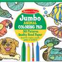 2 x Melissa & Doug Jumbo Coloring Pad (11 x 14 inches) - Animals, 50 Pictures - Animal Coloring Book, Art Paper For Kids Painting And Drawing