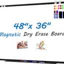 H-Qprobd White Board Dry Erase 4' X 3', Magnetic Dry Erase Board for Wall 48" X 36" Aluminum Frame, Hanging Whiteboard for Home, School, Office, Kitchen