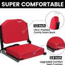 Jauntis Stadium Seating for Bleachers, Bleacher Seats with Ultra Padded Comfy Foam Backs and Cushion, Wide Portable Stadium Chairs with Back Support and Shoulder Strap, Regular - 16.9"W x 13.2"D x 15.4"H