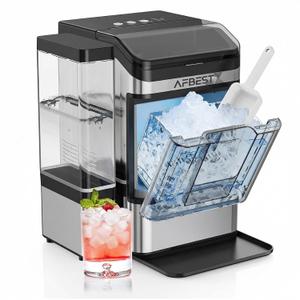 Professional Nugget Ice Maker Machine - 38 lbs/24H Output, Chewable Soft Ice, One-Touch Self-Cleaning, 3L+1.5L Dual Tank Design, Portable Countertop Ice Maker for Kitchen, Bar, Office, Party