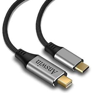 USB C to Mini DisplayPort, 6Ft 4K@60Hz Thunderbolt 3 to Mini Displayport Cable Compatible for iPhone 15/16/17 Series, M2-M4 MacBook Pro, Surface Book 2, Galaxy S20-S25, Steam Deck and Rog Ally