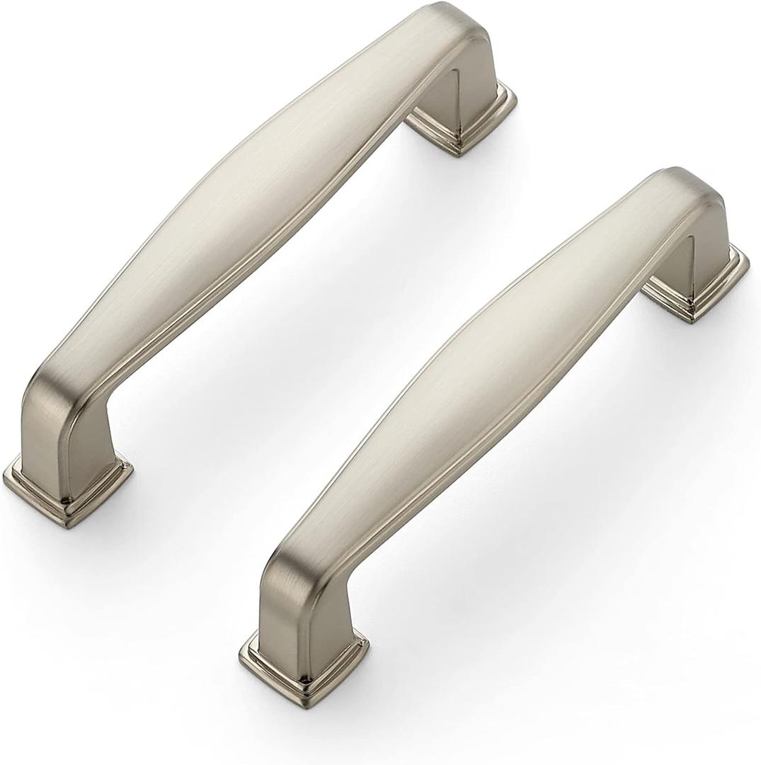 Ravinte 30 Pack Solid 3 Inch Cabinet Handles - Brushed Nickel & Satin Nickel Drawer Pulls - Kitchen Cabinet Hardware