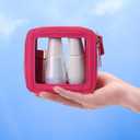 Aveniee Mini Clear Makeup Bag, Small Cosmetic Bags Travel Toiletry Pouch Organizer, TSA Approved Make up Case with Zipper, Car Bag for Essentials,Hotpink