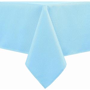 Hiasan 60 X 102 Inch Rectangle Textured Tablecloth - Waterproof Spillproof Antiwrinkle Jacquard Table Cloth for Kitchen and Dining Dinner, Outdoor Picnic, Holiday and Parties, Light Blue