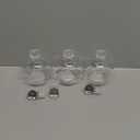 Tessco 3 Pcs Spherical Potion Bottles Round Glass Clear Potion Jars Large Decorative Witch Bottles for Halloween Christmas Costume Props DIY Crafts Decoration(5.31 inches,Round Ball Stopper)