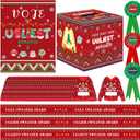 Tenceur 68 Pcs Ugly Sweater Party Voting Cards Sets with Ugly Sweater Contest Ballot Box, 60 Voting Cards, 3 Sweater Award Sashes, 3 Small Badges for Xmas Decorations Holiday Christmas Party Supplies