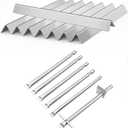 67557 Grill Burner and 67668 Grill Flavorizer Bars for Weber Summit 400 Series, Grill Parts for Summit 460 470 Gas Grills, Stainless Steel 18" Hot Plates and 20-1/2" Pipe Tubes