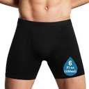 Reusable Incontinence Underwear for Men, Washable Boxer Briefs Protection, Leak Proof Adult Male Diapers for Urinary Absorbency (Black 1pcs, Large) (Black, L)