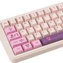 134 Keys Pink Purple Keycaps, PBT Custom Key caps Cherry Profile Japanese Keycaps Set Fit for 61/64/87/104/108 Cherry Gateron MX Switches Mechanical Keyboard