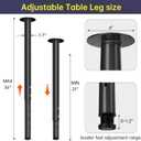 Adjustable Metal Desk Leg 21~36 Inch, Adjustable Metal Table Legs, Home Office DIY Furniture Leg Set, for Computer Desk Dining Table Office Desk (2, Black)