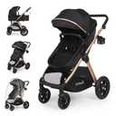 6-in-1 Convertible Baby Stroller with Bassinet Mode - Toddler Stroller w/Footmuff, Rain Cover, Cup Holder & Large Storage, Newborn w/All-Scene Large Wheels, Reversible Seat(Black)
