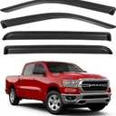 Window Visors Rain Guards for 2019-2026 Dodge Ram 1500 Crew Cab (New Body Style), Out-Channel Window Vent Wind Deflectors Visors Shades for 19-26 Ram 1500 Full-Size Cab