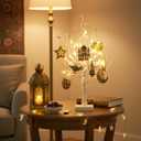 Eambrite 22" Ramadan Tree Decorations Lights, Birch Twig Tree with 24 LEDs Battery Operated, Mubarak Ramadan Decorations for Home Table Party (Timer, USB)