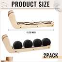 Beeveer 2 Pcs Hockey Puck Display Cases Wooden Wall Mount Hockey Puck Holder with Hook for Players Team Gifts Living Room Storage Decoration Accessories