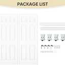 JUBEST Sliding Closet Door 60"(Double 31") x80", 6-Panel Steel Frame Bypass Primed Door with Top & Bottom Track Kits, Preassembled Hardboard Panels with Paintable Surface, Durable & Sturdy