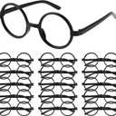 Shappy 16 Packs Plastic Wizard Glasses Round Glasses Frame No Lenses for Halloween Costume Party Supplies