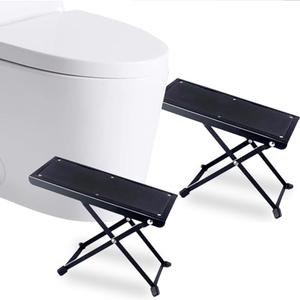 One Pair Folding Squatting Stool | Multi-Function Foldable 6-9" Height Squatting Toilet Step Stool | Multi-Function Toilet Stool Portable Step for Home Bathroom (Black) 2Pcs