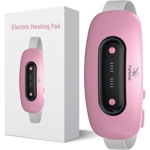 Electric Heating Pad, Portable Cordless Menstrual Heating Pad with 4 Heat Levels and 4 Massage Modes, Fast Large Heating Belly Wrap Belt for Cramps, Back Pain Relief Gifts for Women Girls Her (Pink)