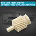 Speedometer Drive Gear for Ford Mustang 1983-1998 T5 or T45 Transmission, 23 Tooth Recalibration Gear, 3.73/4.10 Gears, White